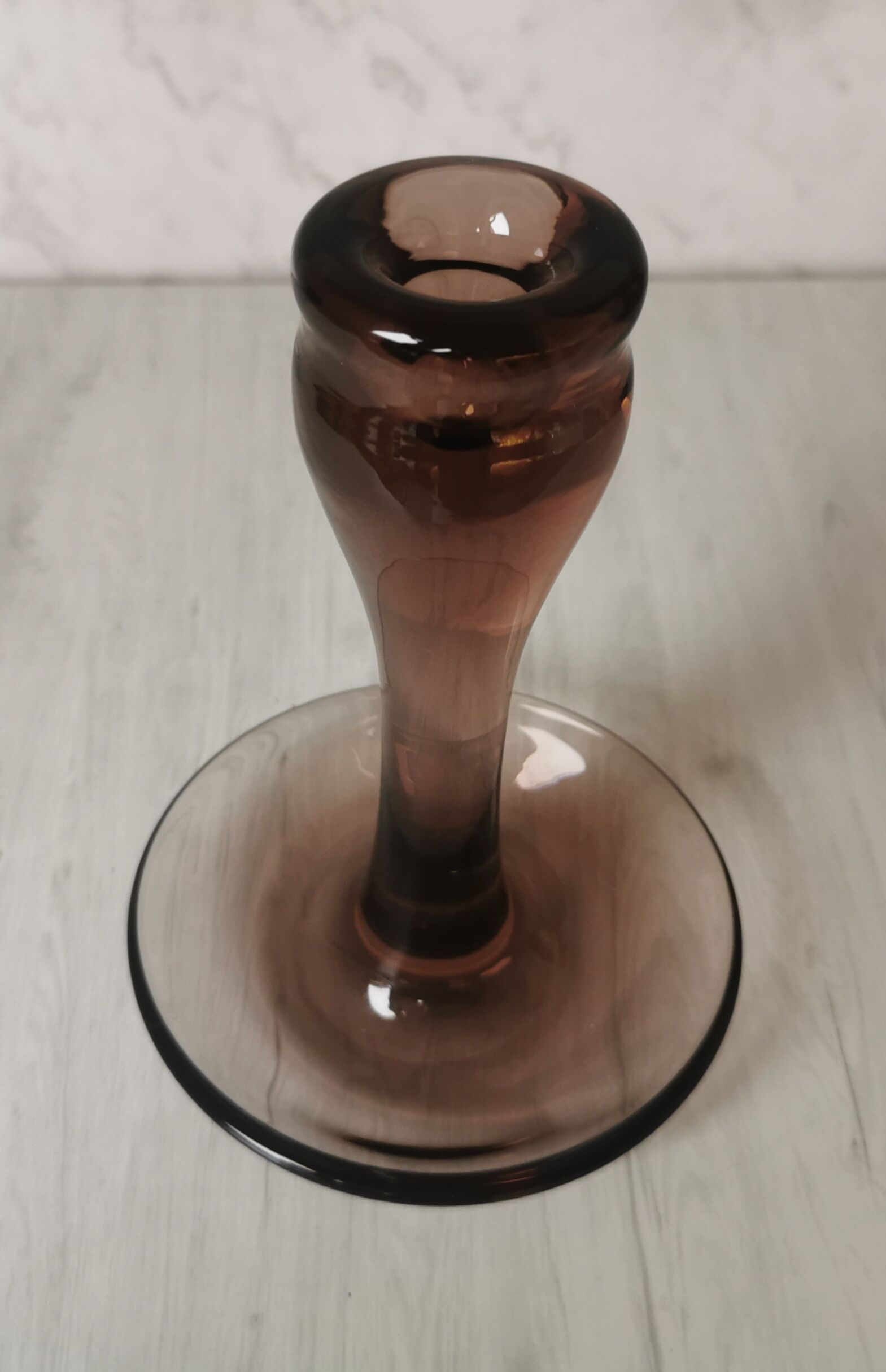 Bougeoir verre fumé