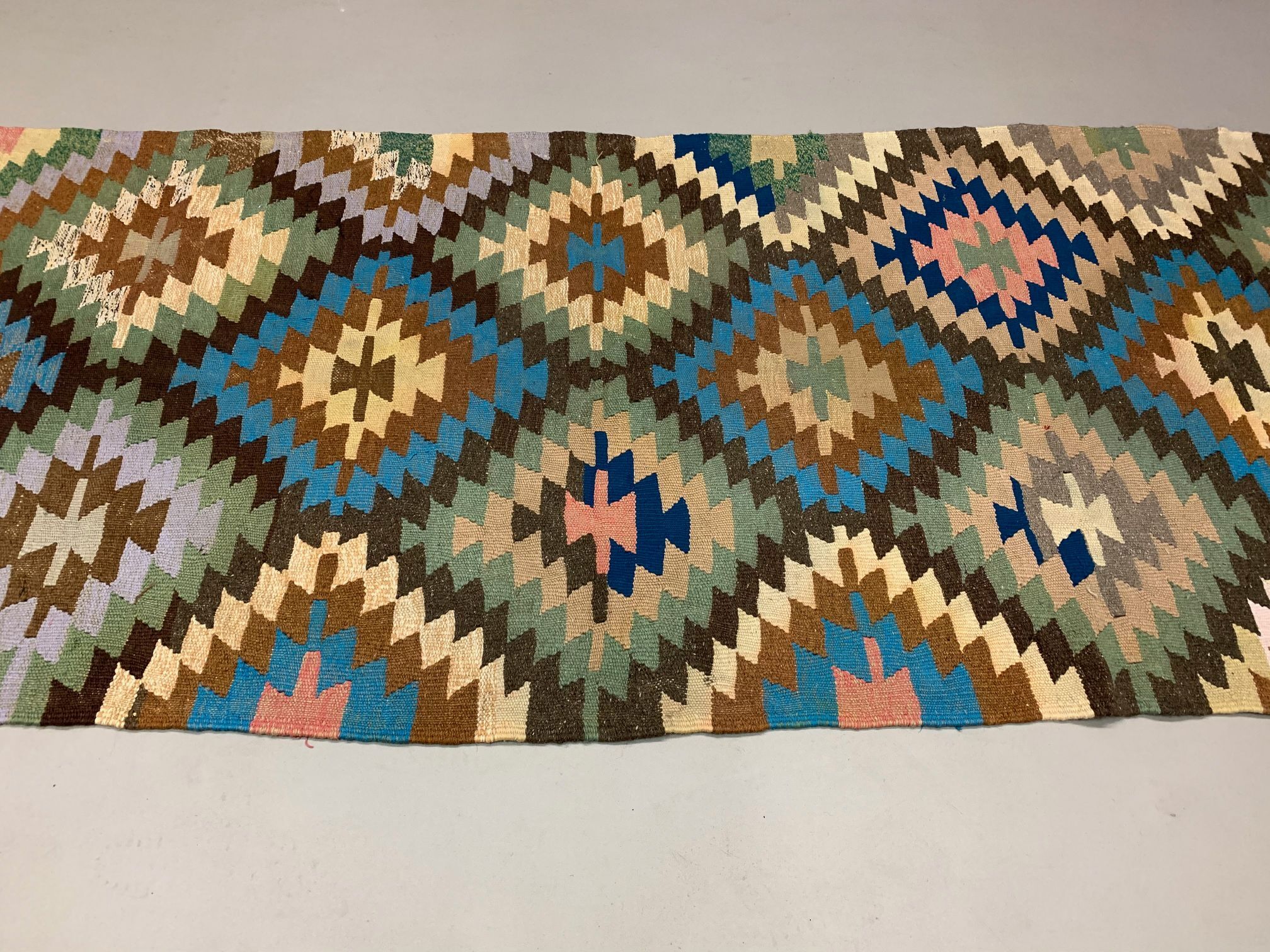 Vintage Turkish Kilim 252x106 cm