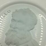 Set of 6 plates in relief glass Michel Angelo
