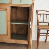Restored Parisian Buffet – Wood & Sage-Colored Paint