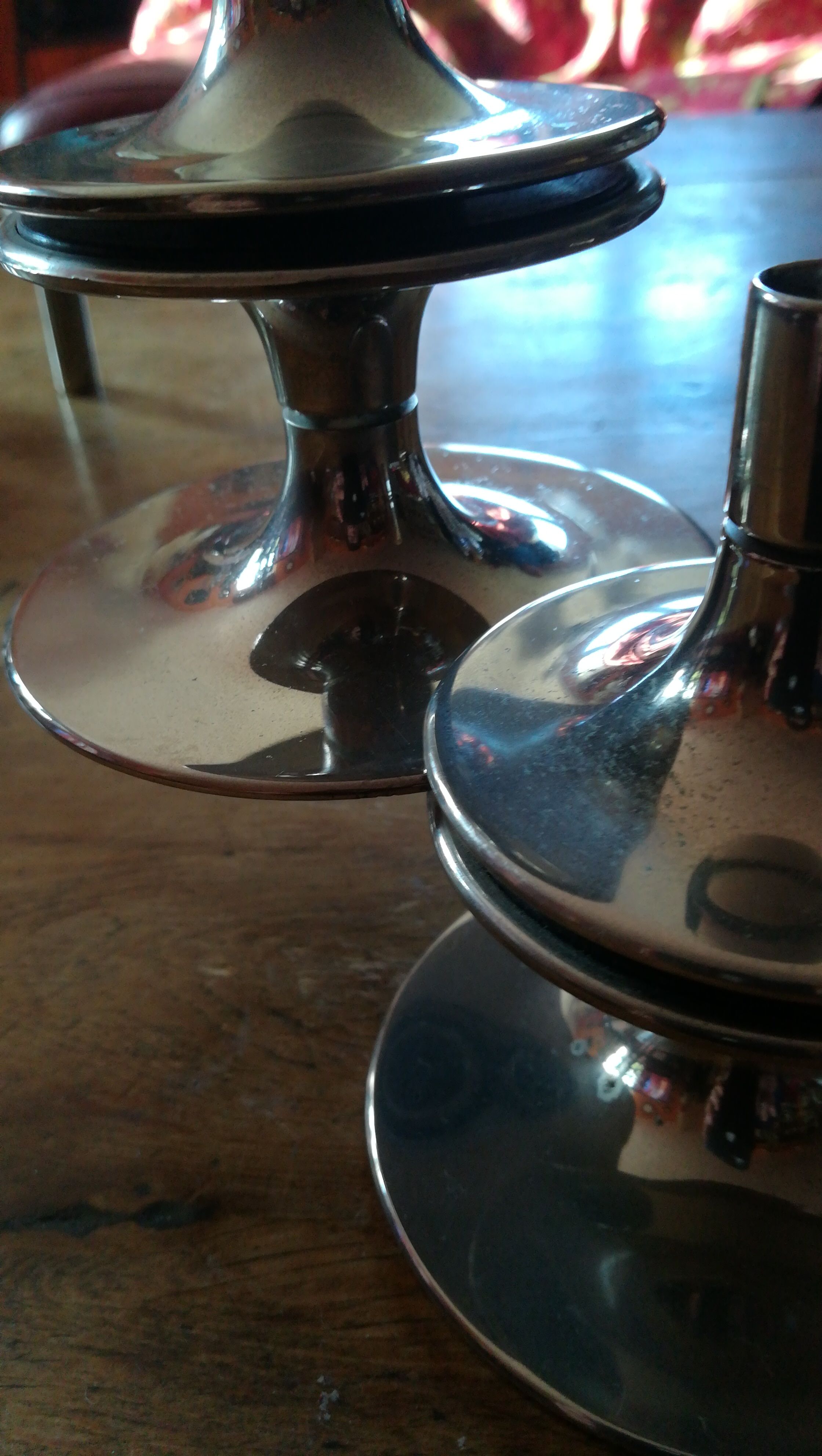 Nagel candle holders in chromed metal 1960/70