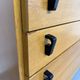 Vintage chest of drawers with 5 drawers in light wood, French design from the 60s/70s.