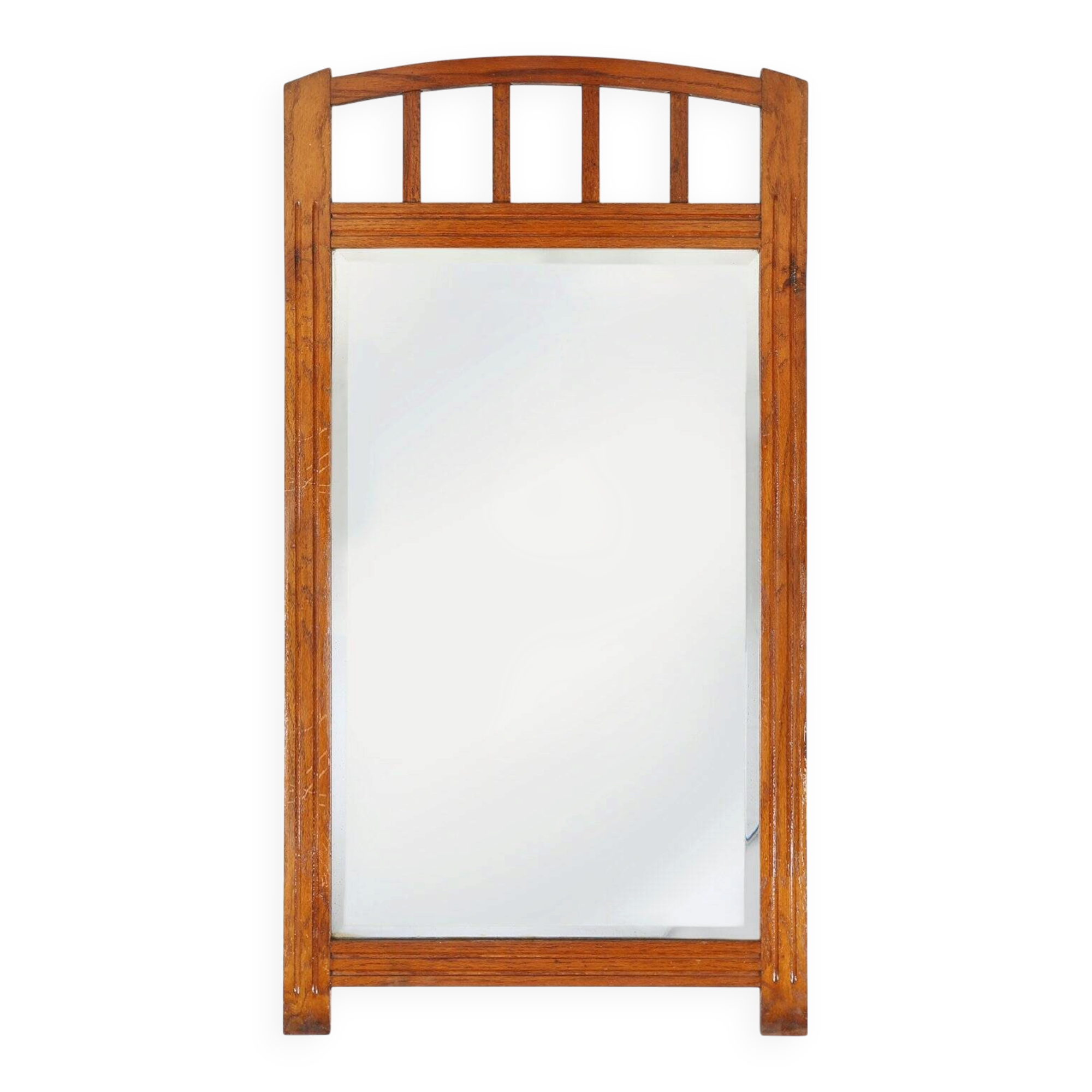 Art Deco Mirror in Wood with Facet Cut Mirror, 1930s