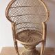 Miniature Peacock Armchair - Large Emmanuelle Rattan Doll Armchair - 65 cm