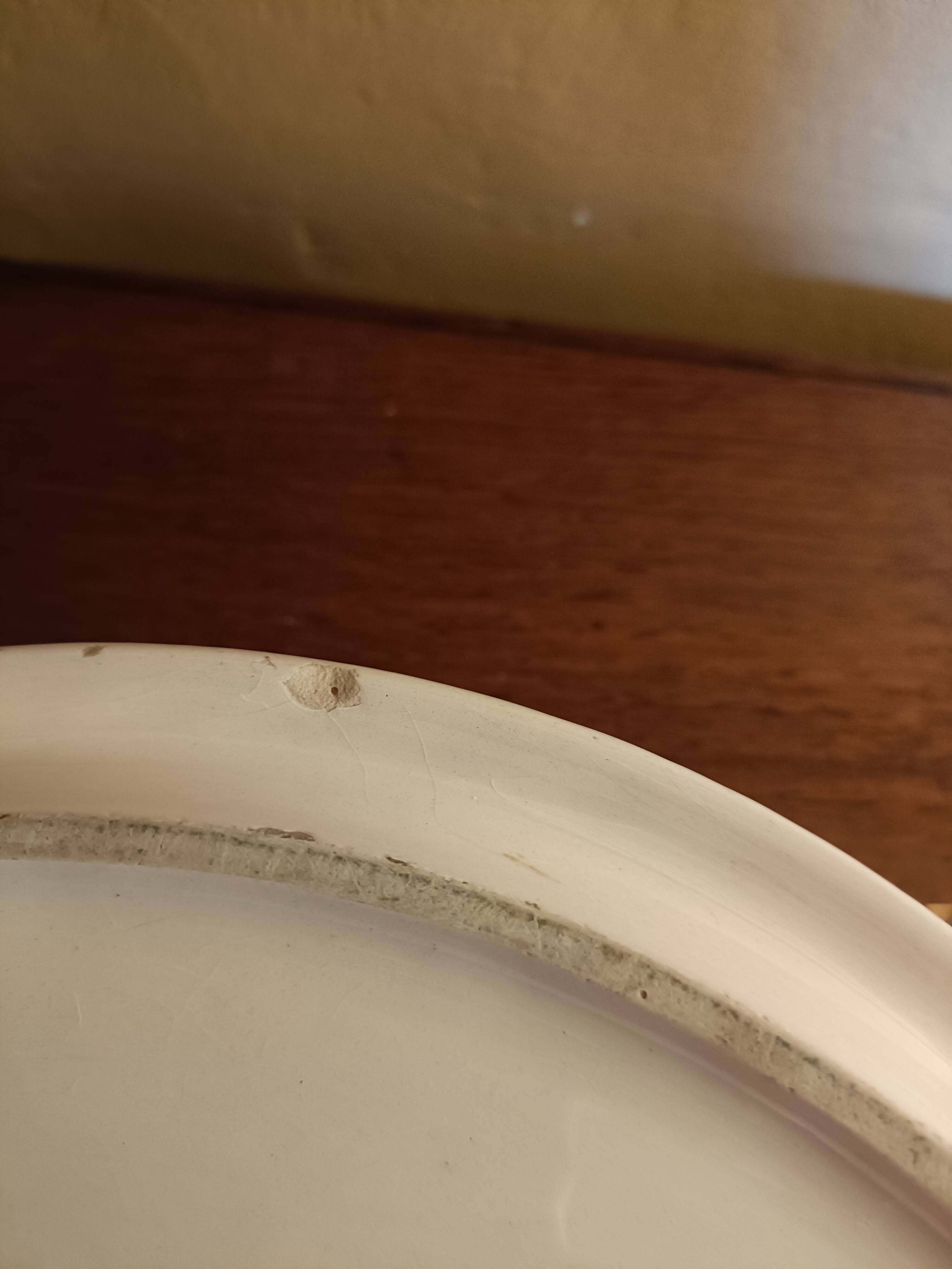 Plat à tarte faïence de Desvres, décor fait main