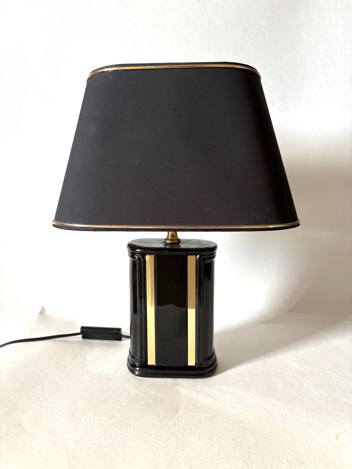 Black ceramic lamp from the 1980s