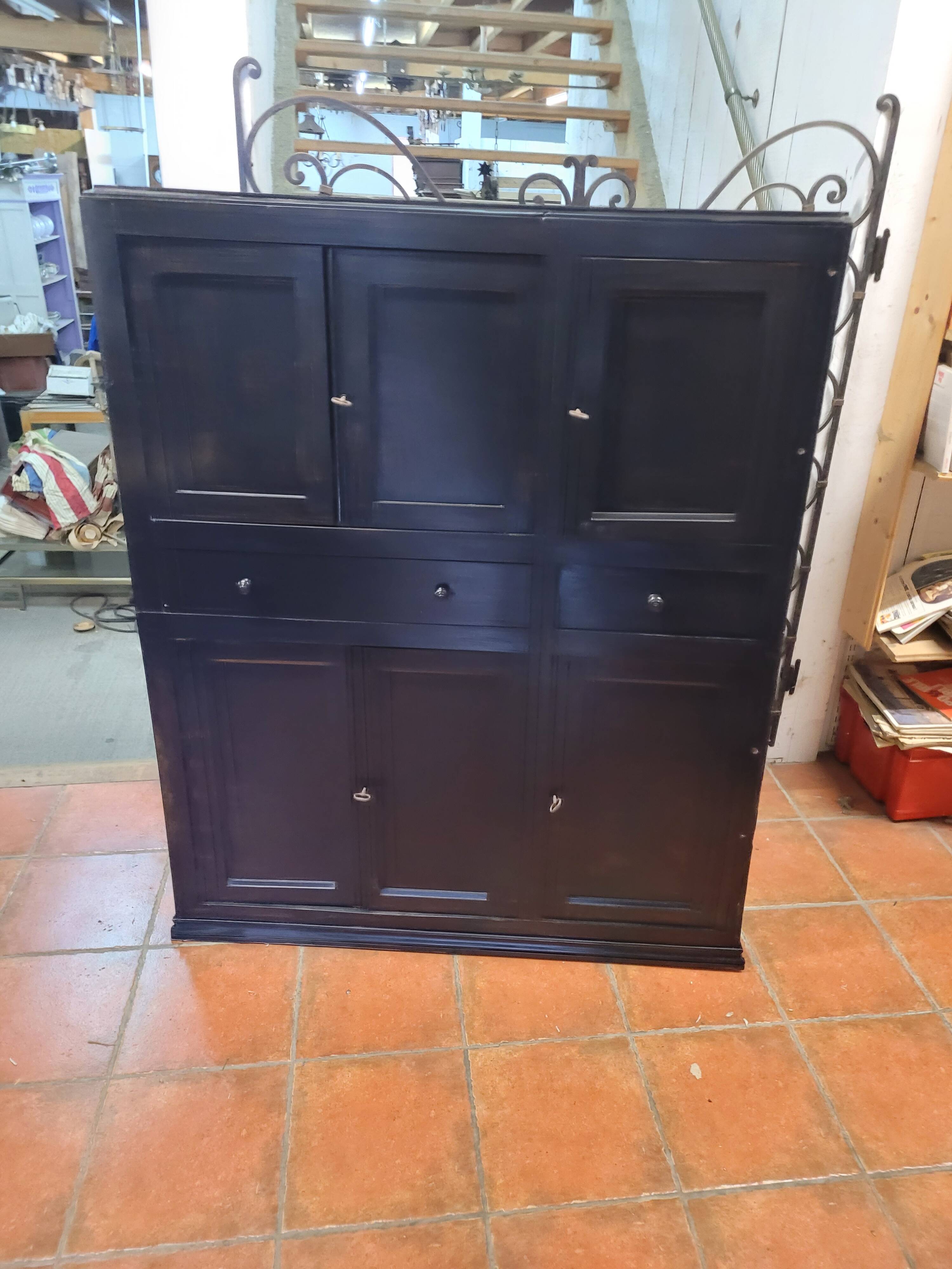 Black patinated high sideboard