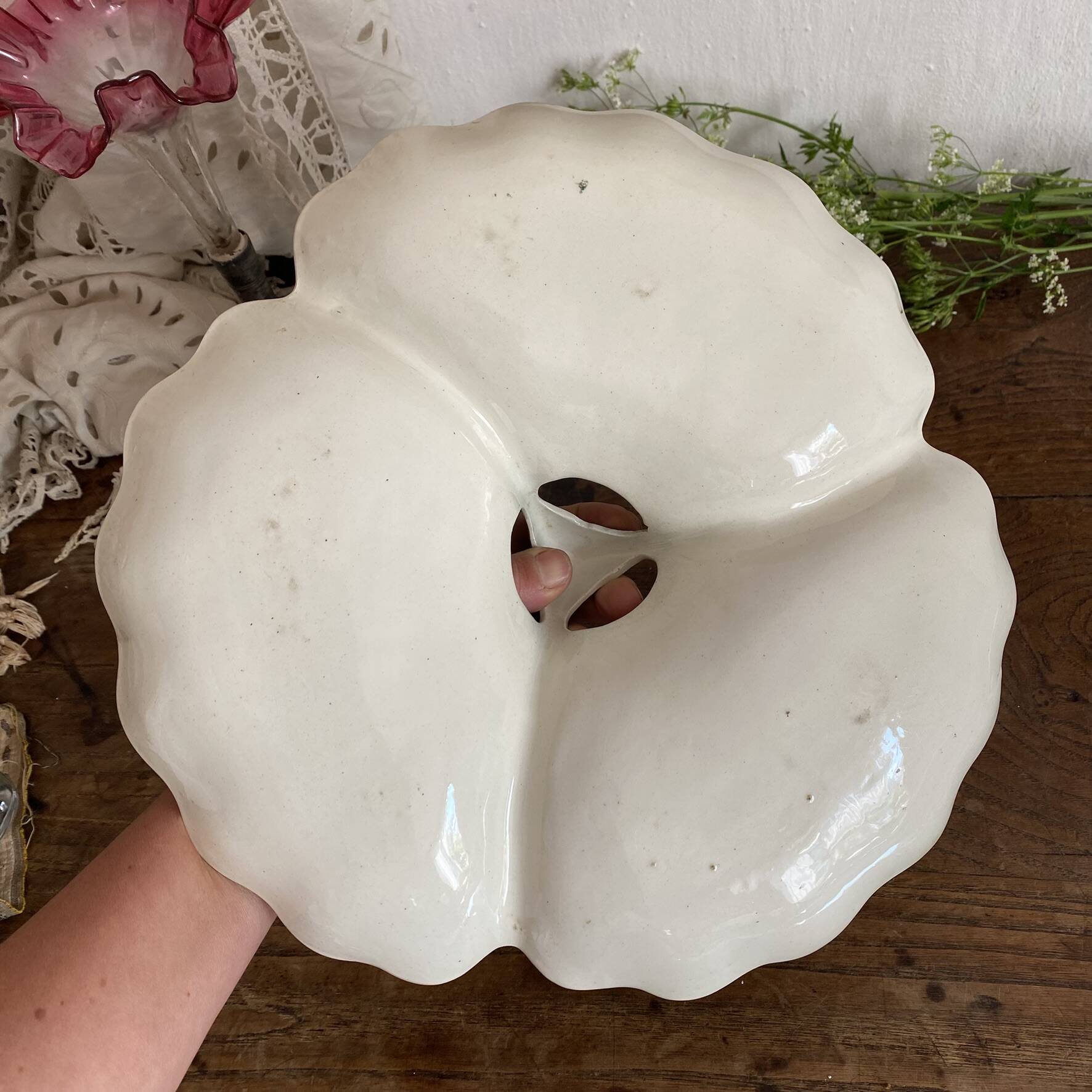 Art Nouveau barbotine serving platter