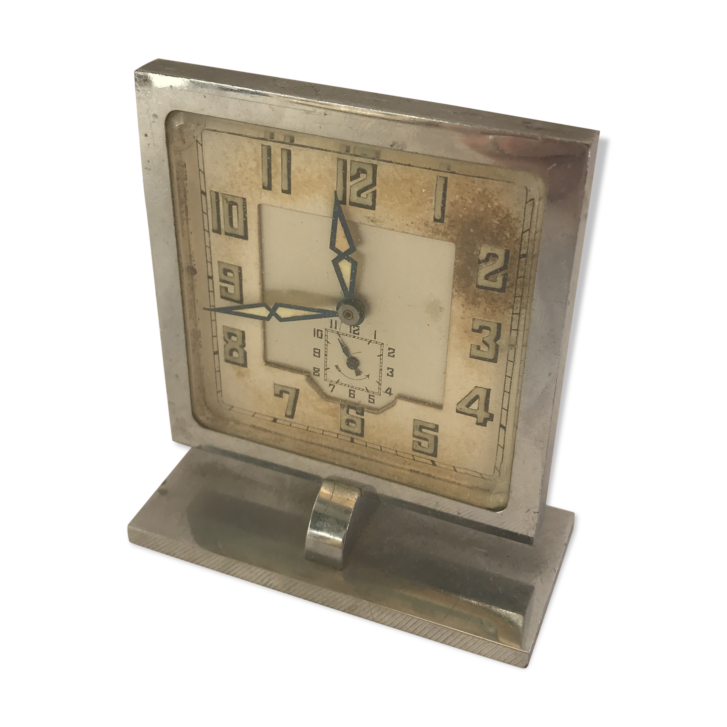 Former reveil square metal chrome vintage decoration
