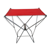 Tabouret nomade pliant de camping rouge