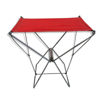 Tabouret nomade pliant de camping rouge