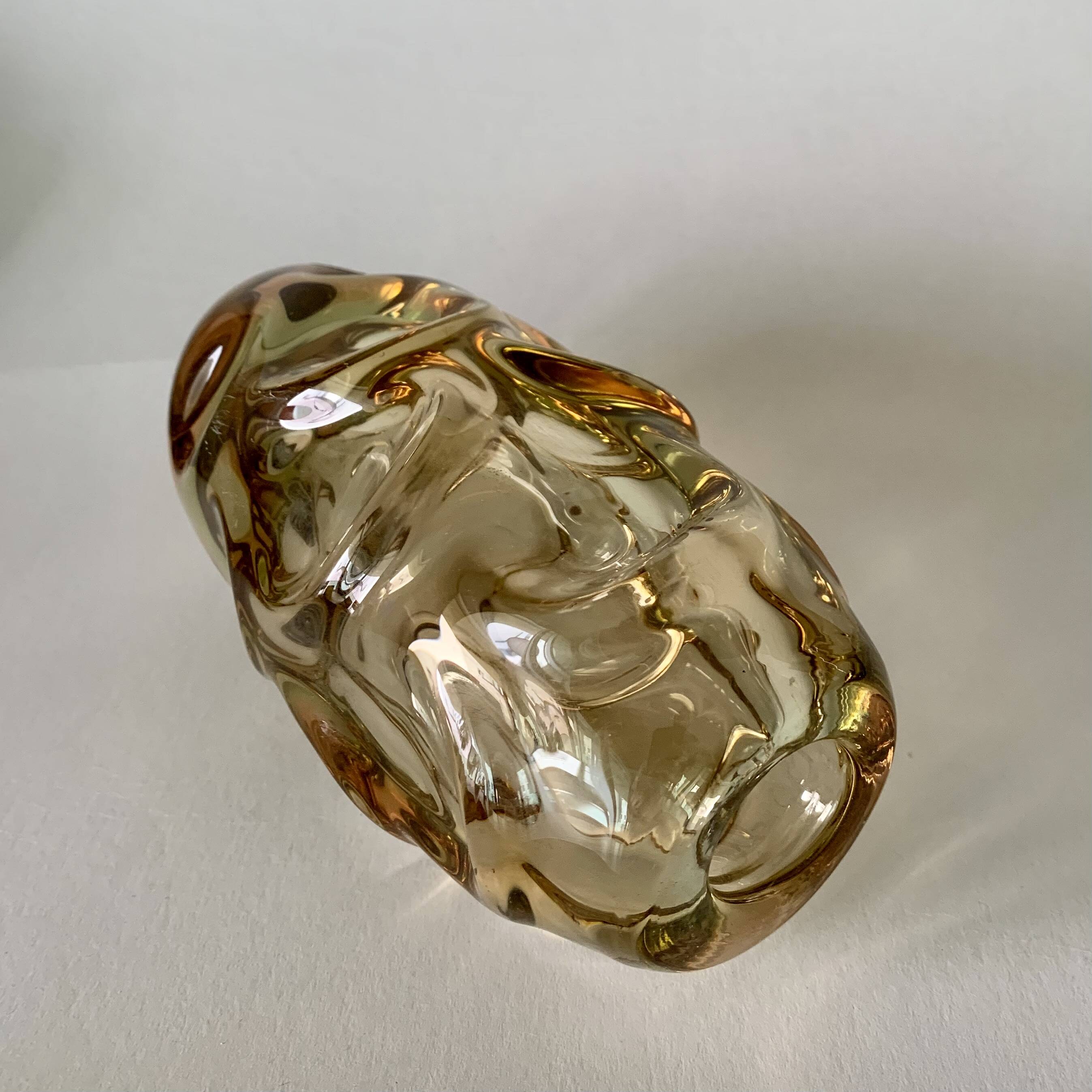 Vintage Czech Glass Vase by Jan Beranek for Skrdlovice, 1960s