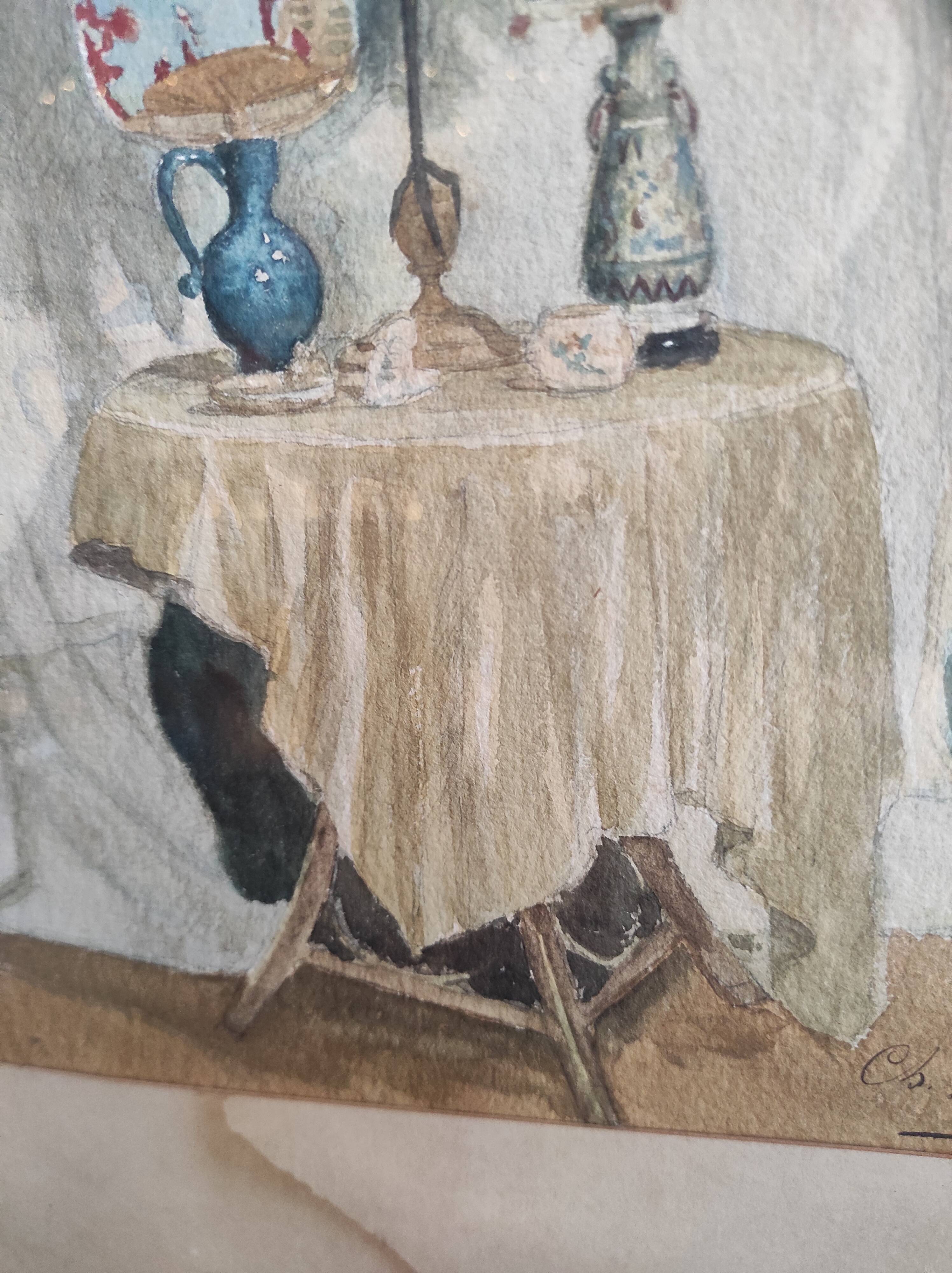Aquarelle ancienne française, Charles Bruneau (?-1891)