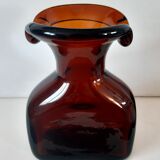 Blown glass amber vase