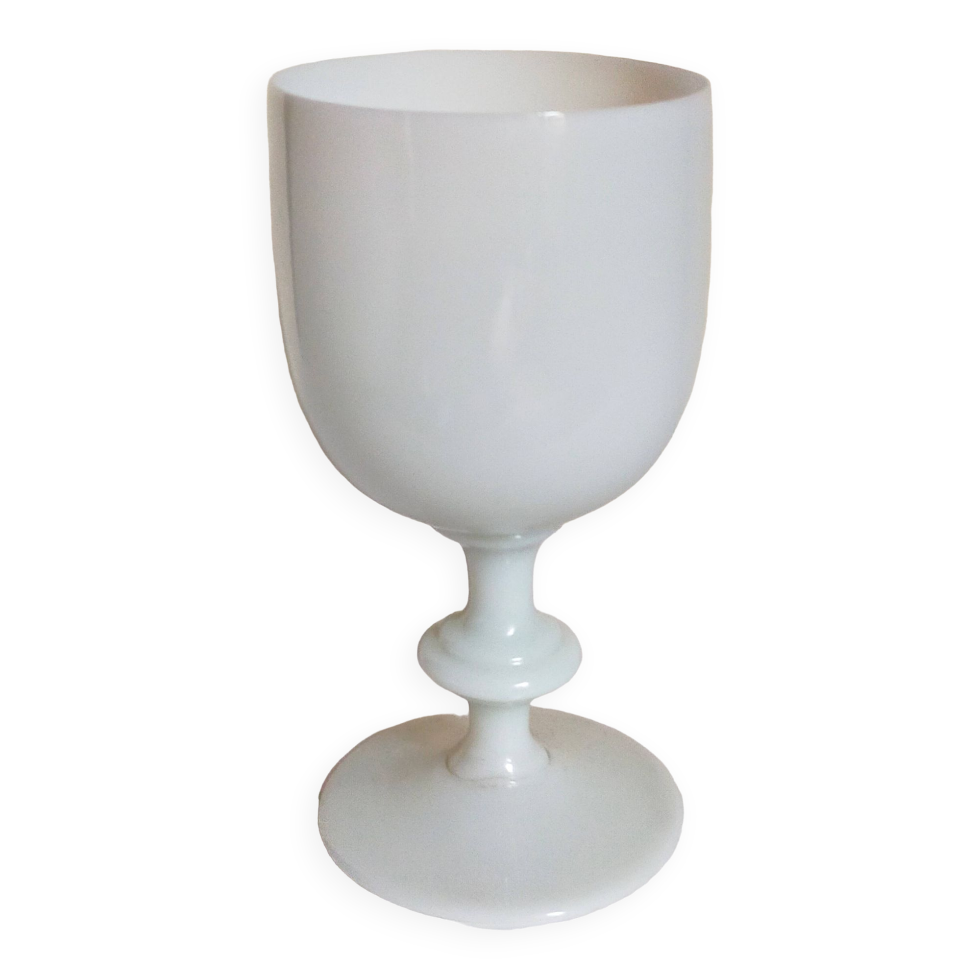 Vintage white opaline vase-cup 16.5 cm