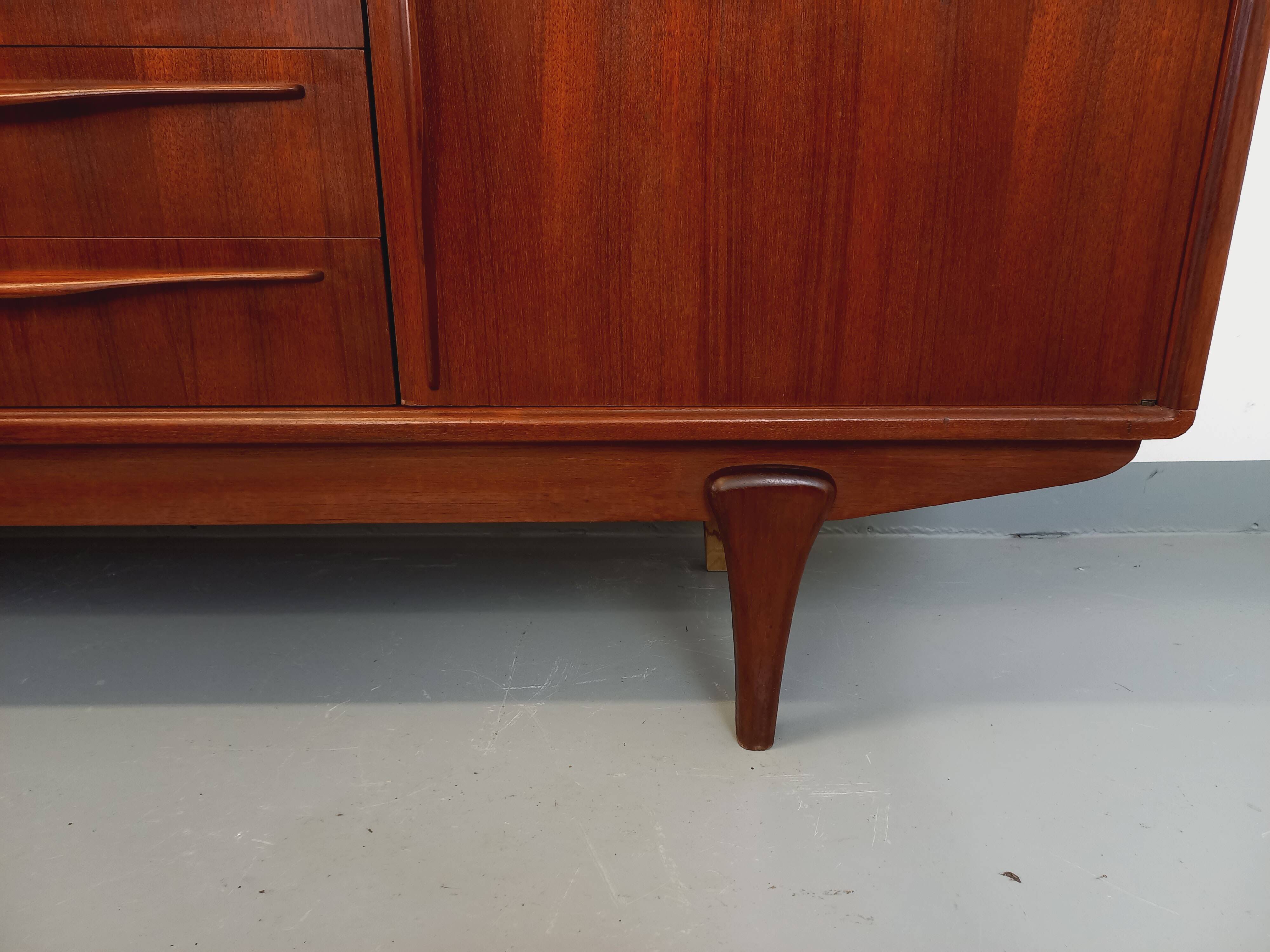 Vintage Scandinavian high sideboard in teak from the 50s and 60s