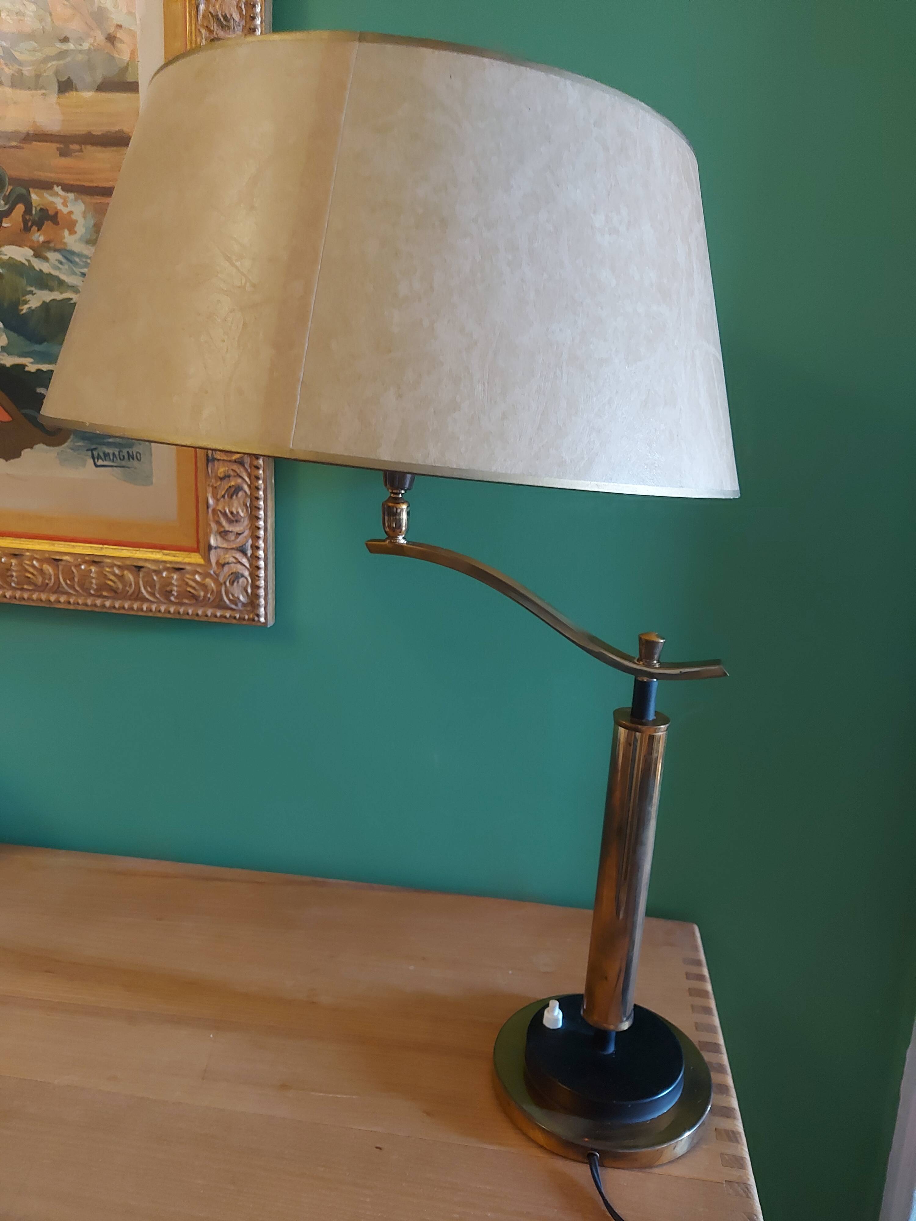 Brass lamp 30's Jules Leleu