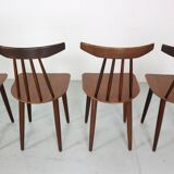 Poul Volther Set Of 6 Dinning Room Chairs "3705" For Fremel Røjle, Denmark, 1960