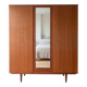 Vintage 1950s wooden wardrobe with mirror.