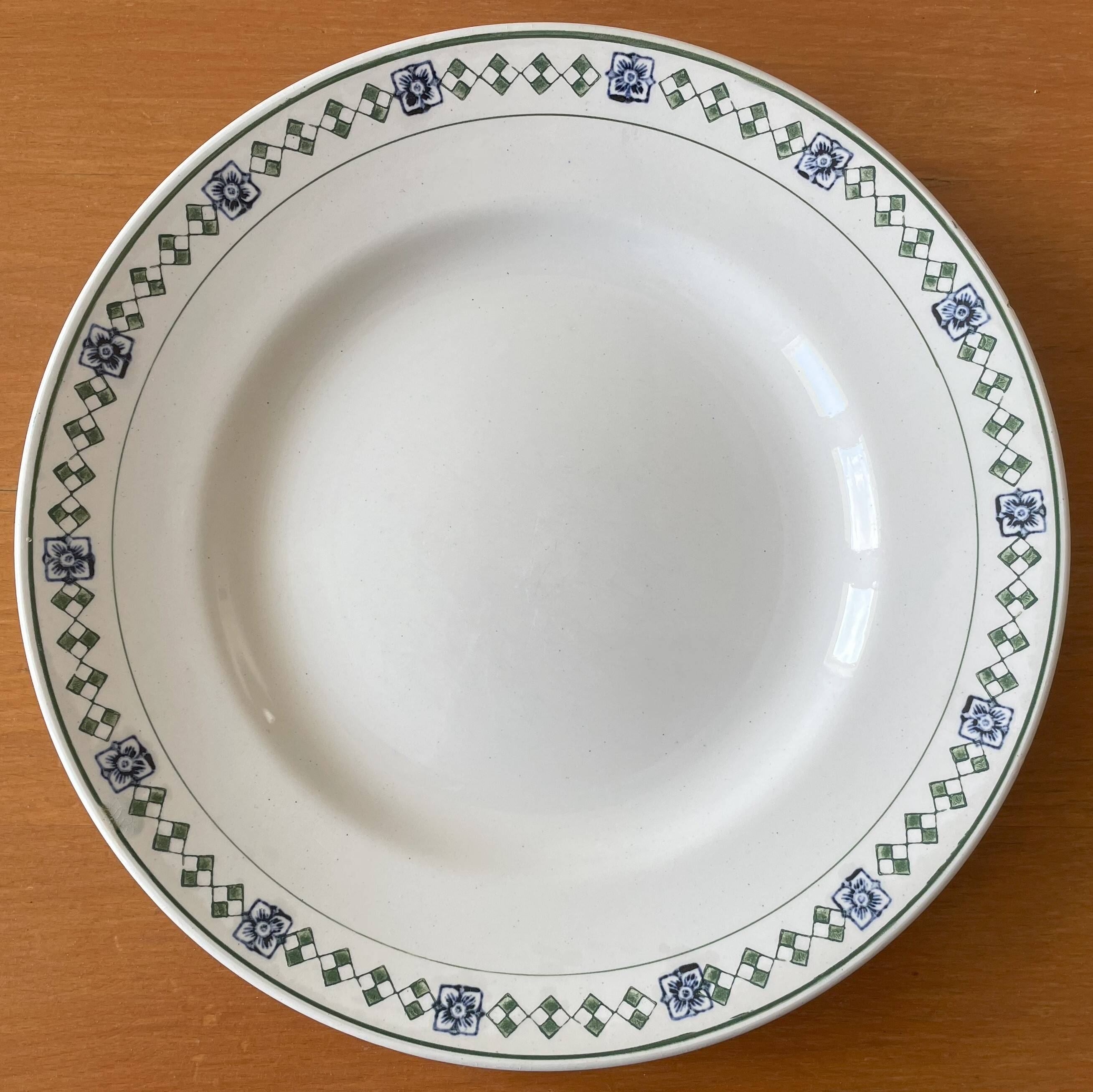 Antique flat earthenware plates from Saint-Amand (North)