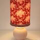 Recycled vintage lamp — Pink ceramic base and red fabric shade