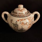 Japanese geisha lithophane tea set