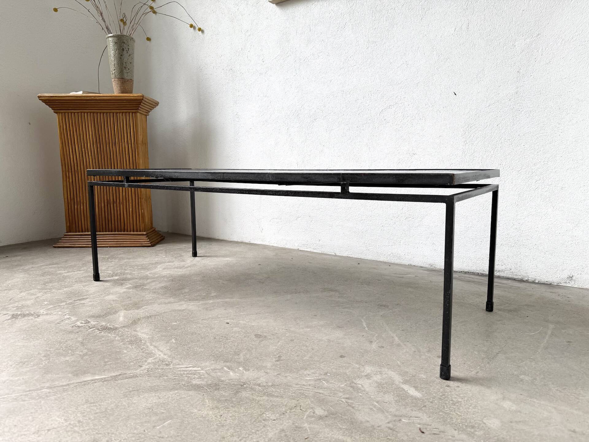 Metal and ceramic coffee table by J. Belarti, circa 1970
