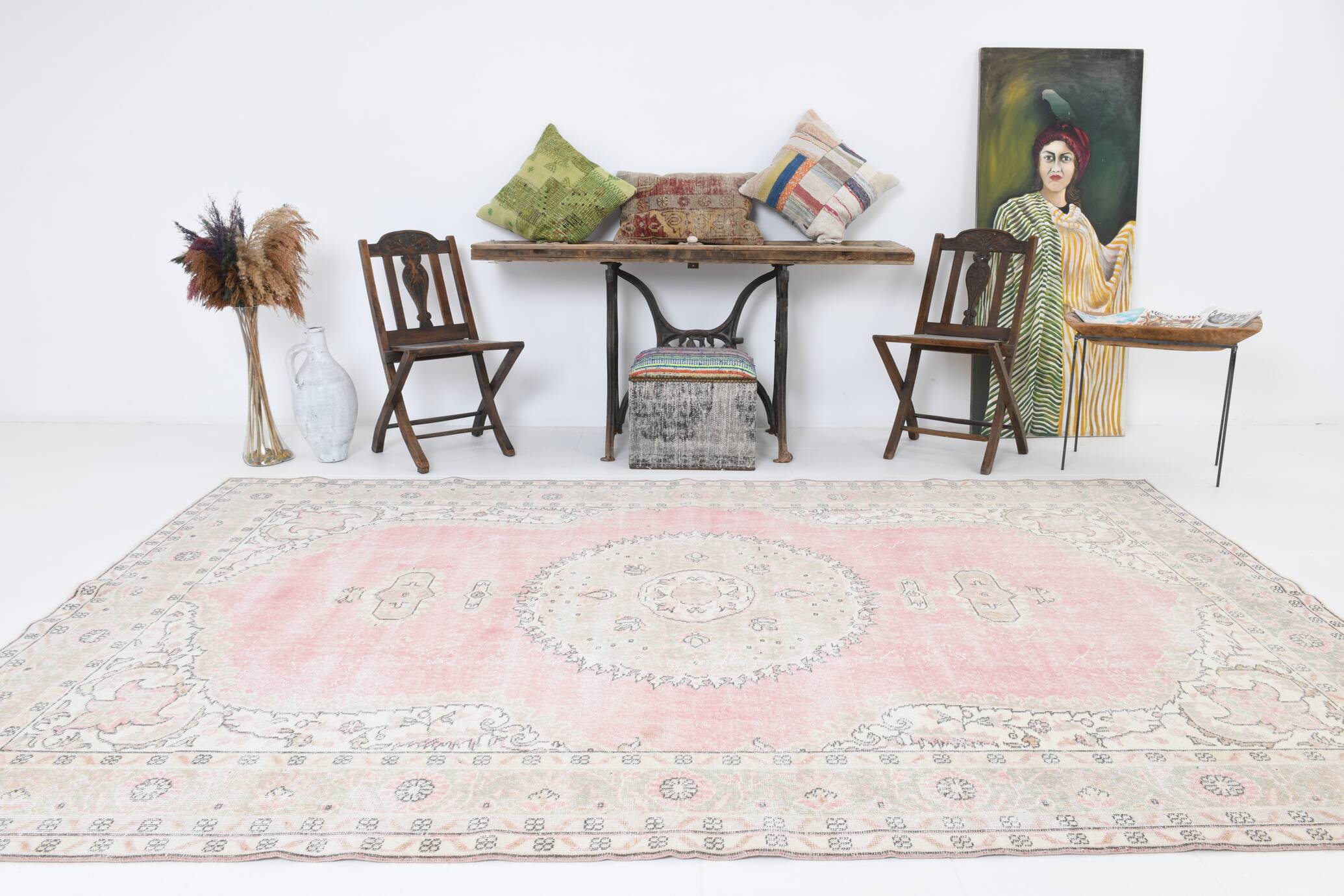 7x10 Shades Of Blush Pink Persian Rug,211x323Cm