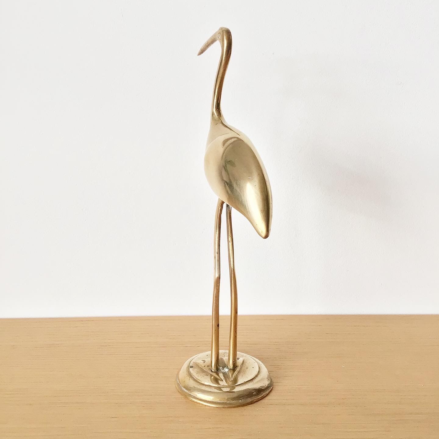 Vintage brass ibis bird statuette