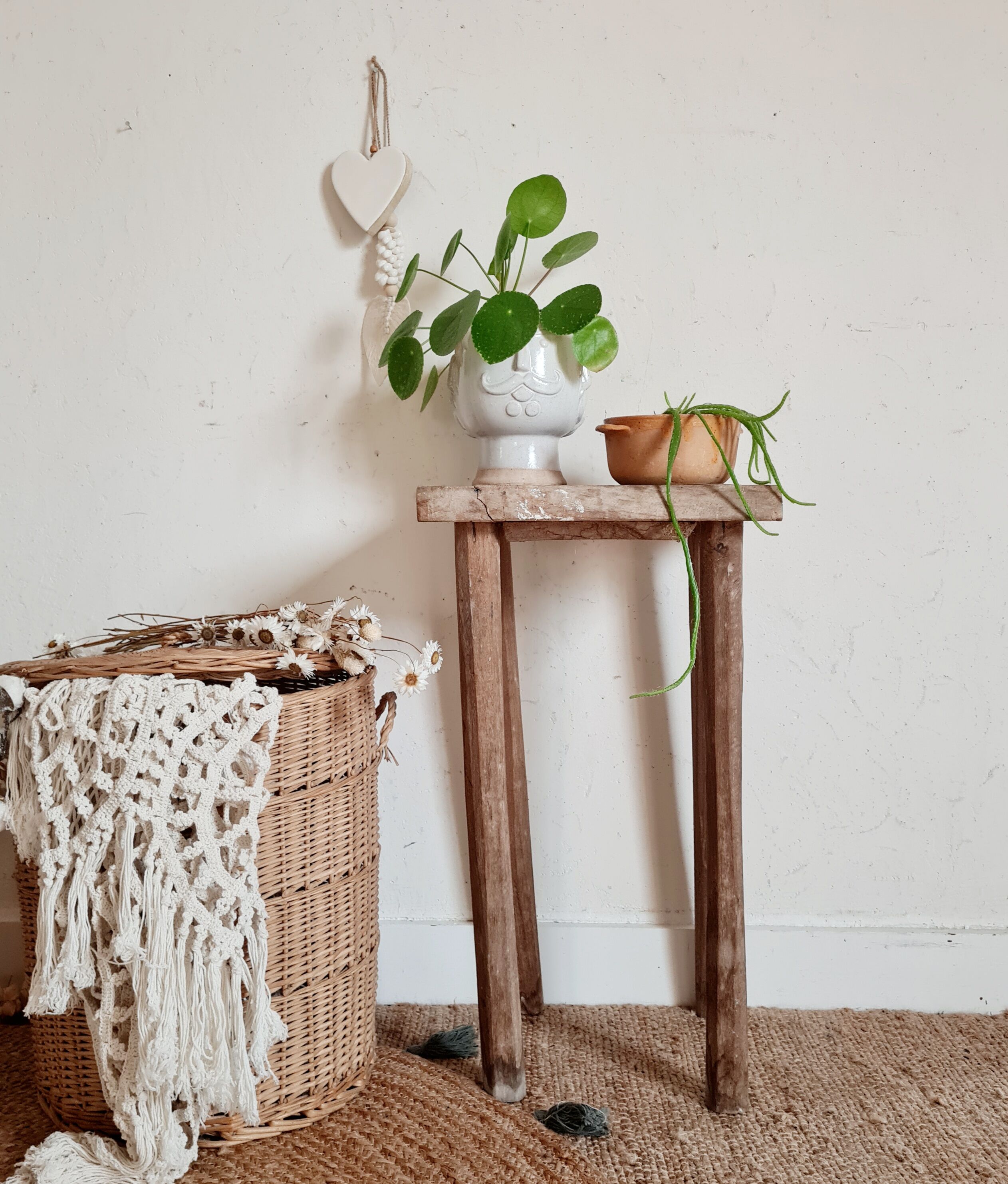 Wooden stool - wooden harness workshop look brutalist
