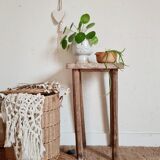 Wooden stool - wooden harness workshop look brutalist