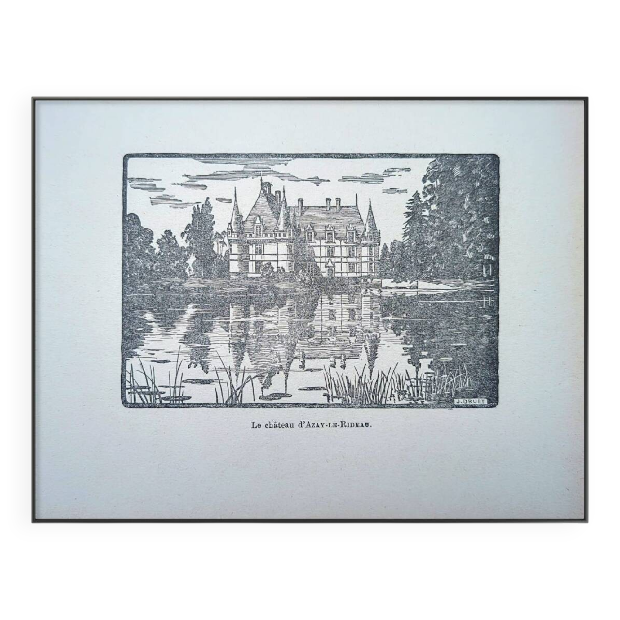 Printed in 1933, the castle of Azay-Le-Rideau, Indre-et-Loire.