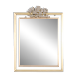“Boizot” model mirror in brass, varnished finish. Contemporary.