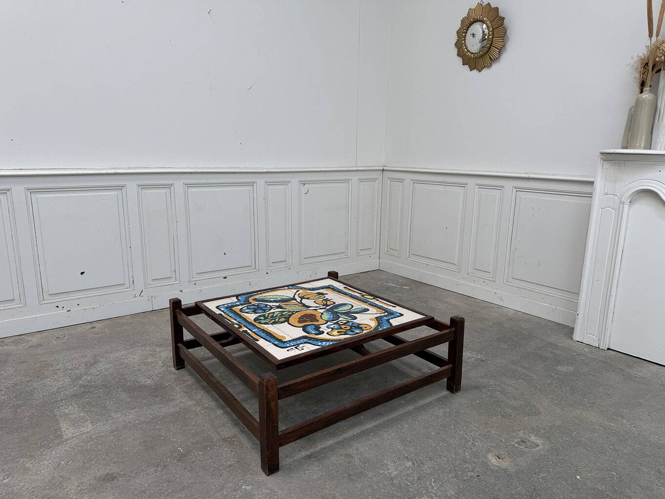 Teak and ceramic coffee table 1970