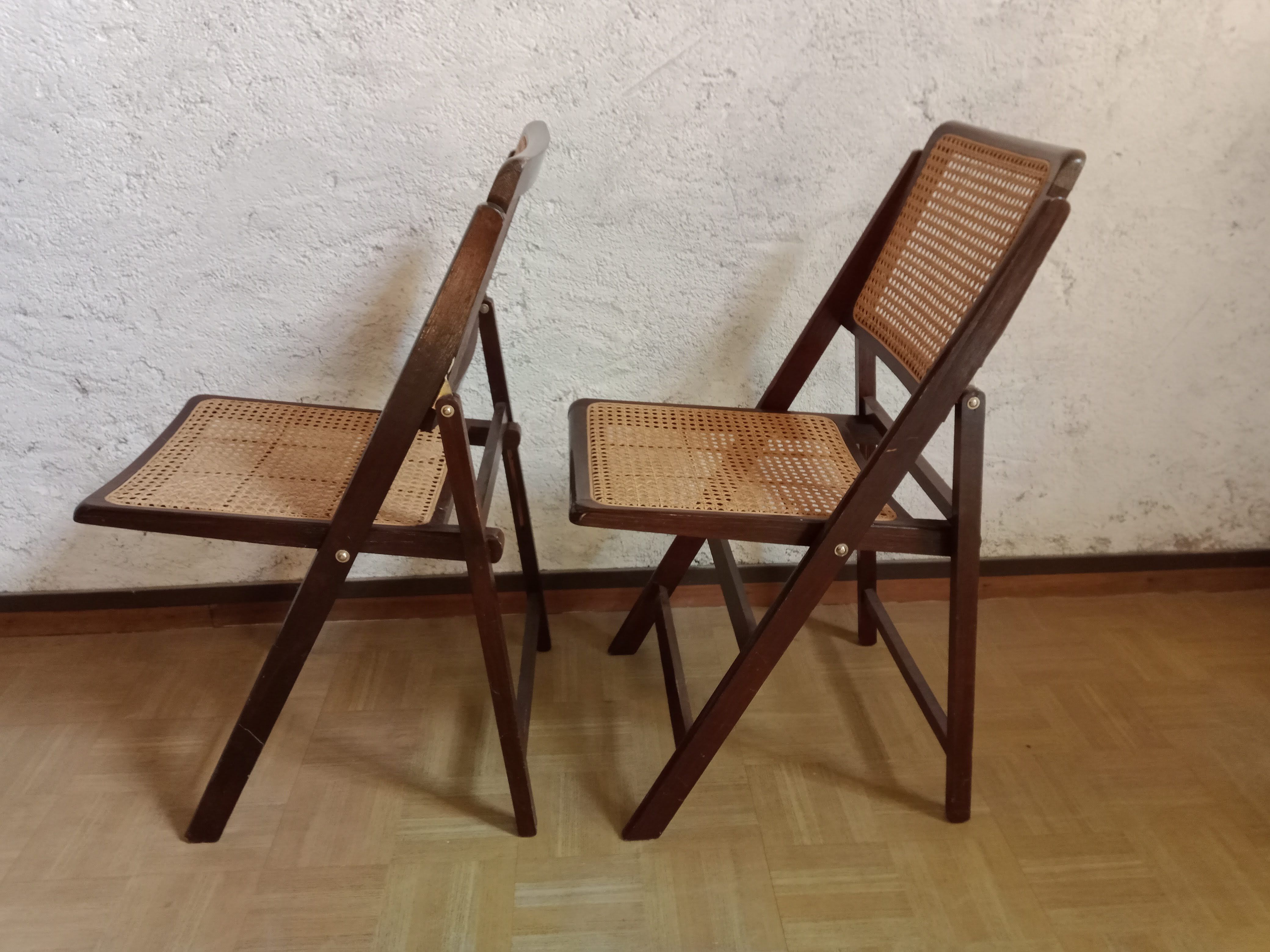70s folding chairs canning chairs set of four
