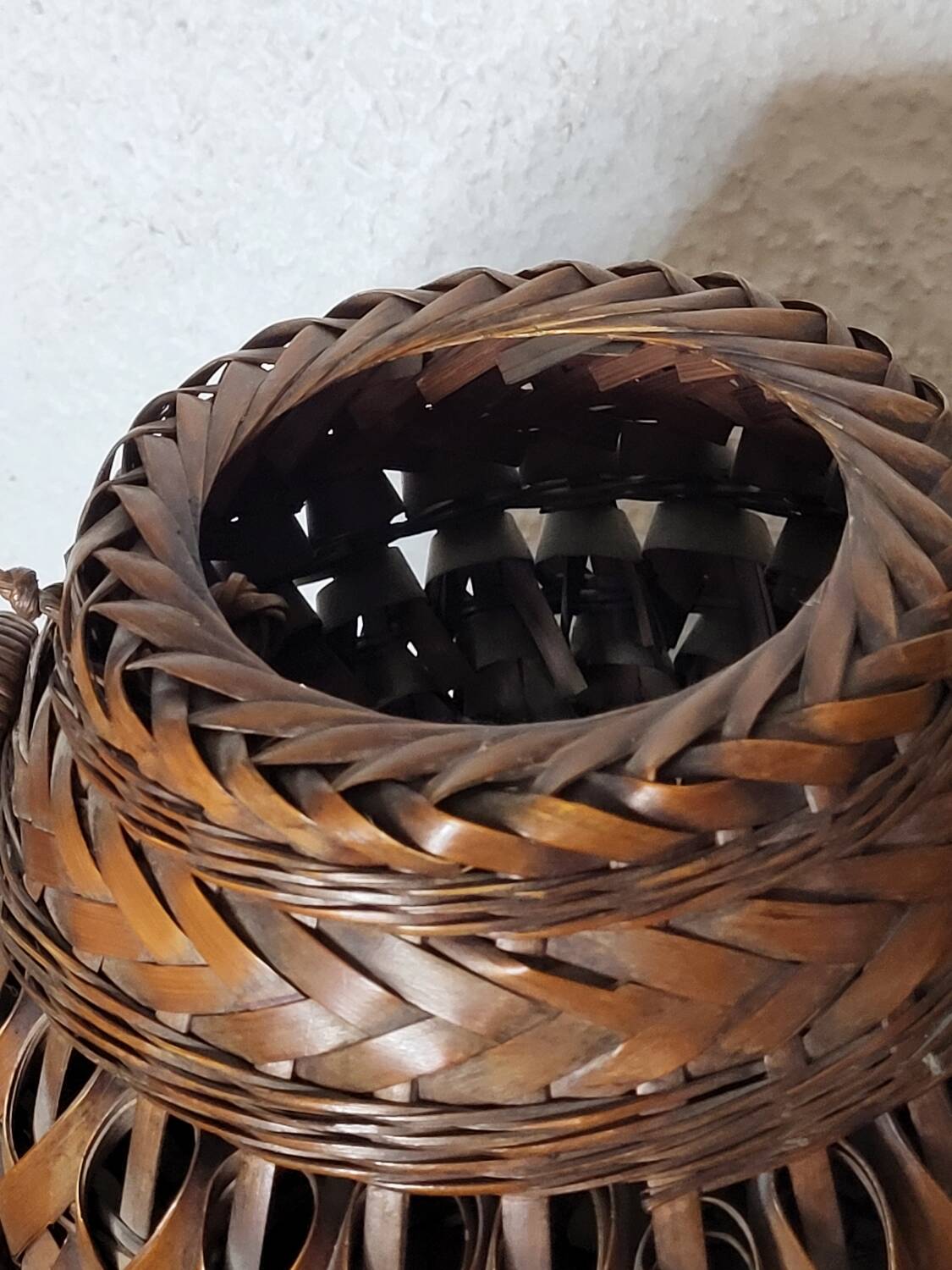 Vintage rattan pot
