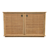 Low buffet / sideboard Dal Vera bamboo rattan vintage 1970s
