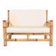Italian Modern bamboo-wicker bench, 1970's