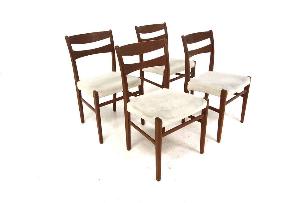 Set of 4 Scandinavian teak chairs, Sweden, 1960