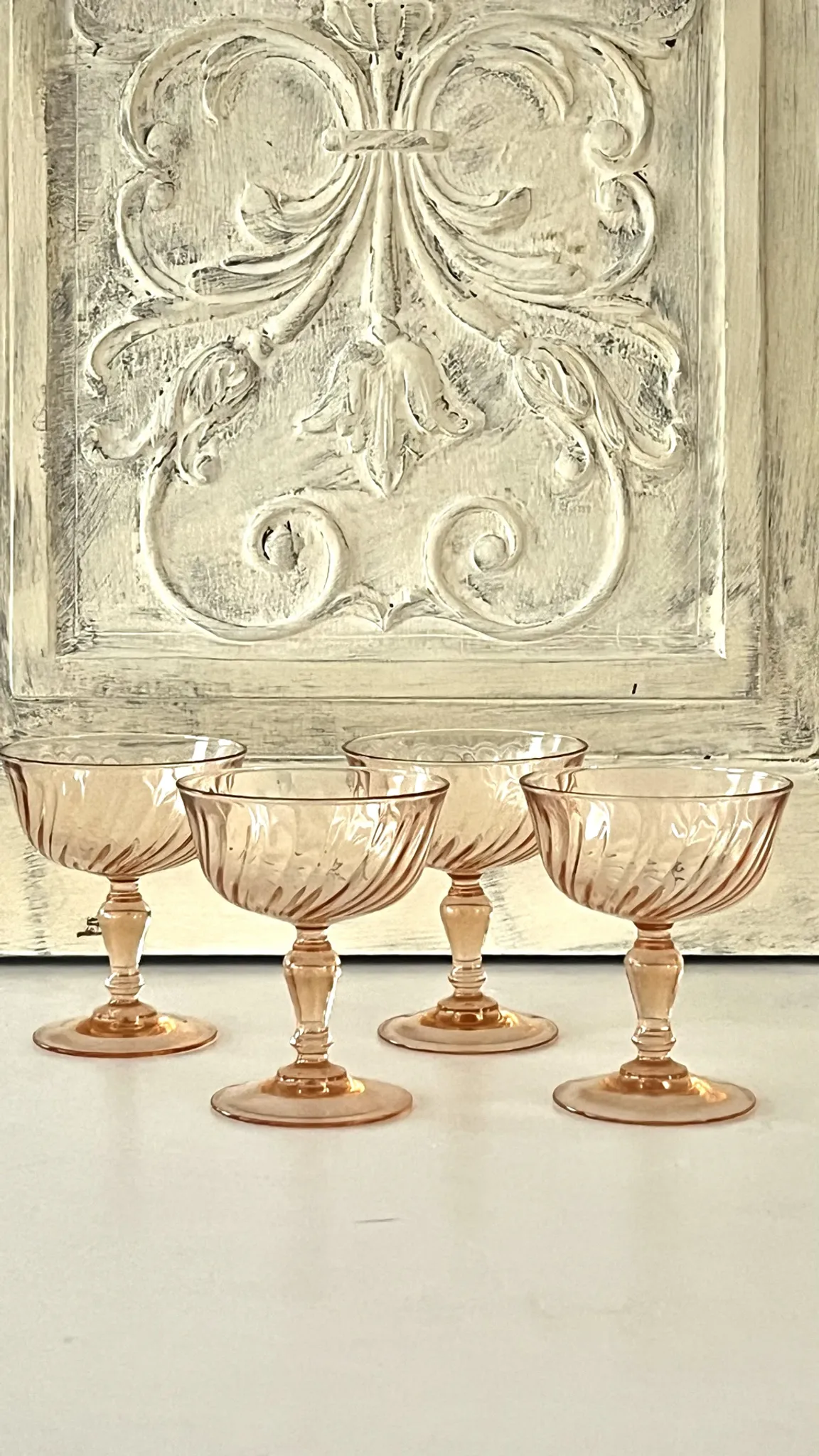 Champagne glasses – Vintage French Glass Set of 4
