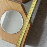 Geometric chrome and wood wall light