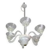 Lustre 6 lumières en verre de Murano Rostrato par Barovier & Toso, 1940