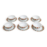 Set of 6 porcelain cups & saucers 1970'