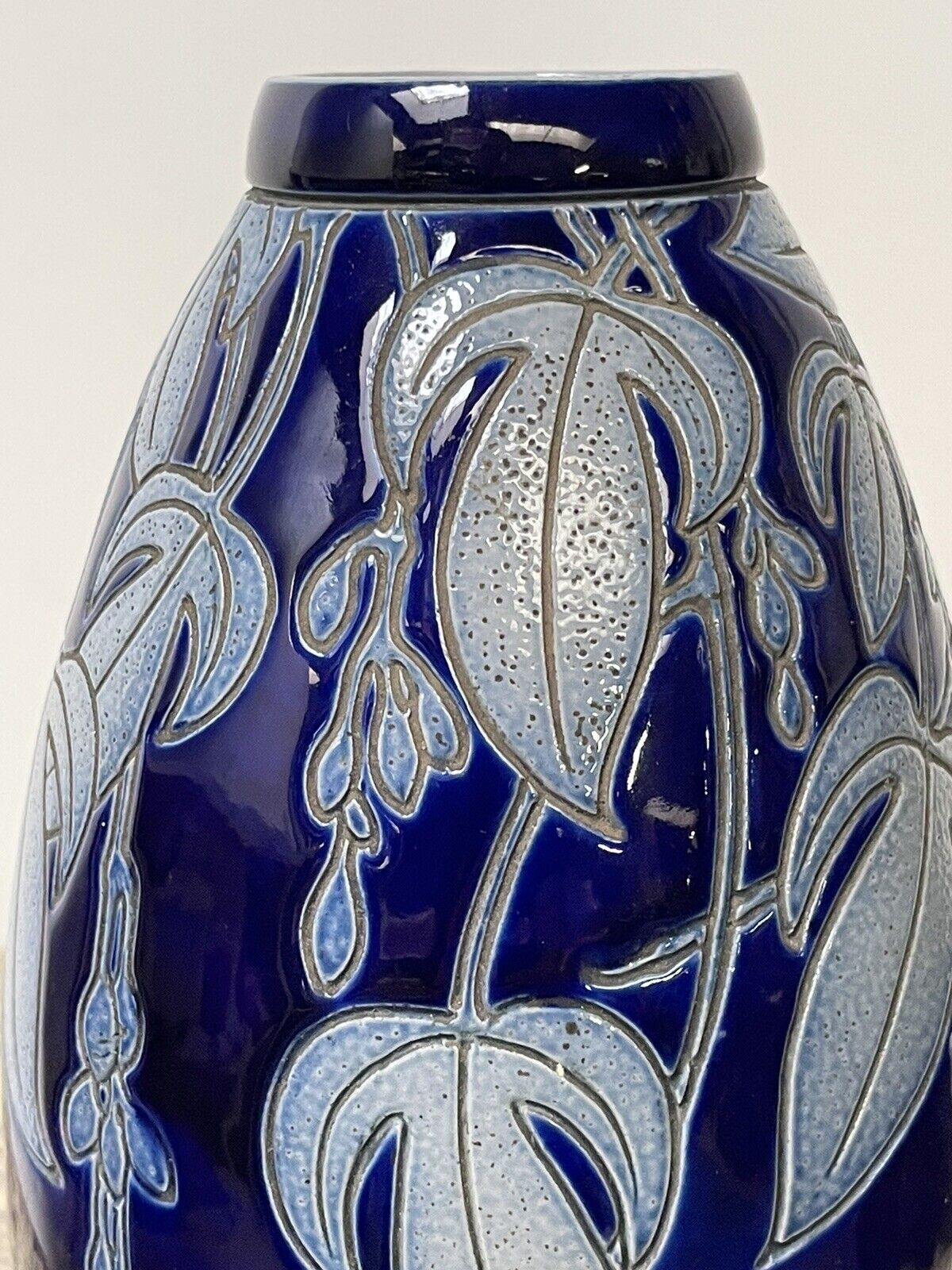 Betschdorf alsace sandstone, pretty krumeich remmy vase, art nouveau décor