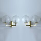 Pair Vintage Bubble Glass Wall Lights