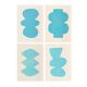 Collection de 4 peintures abstraites col. bleu clair signées Eawy