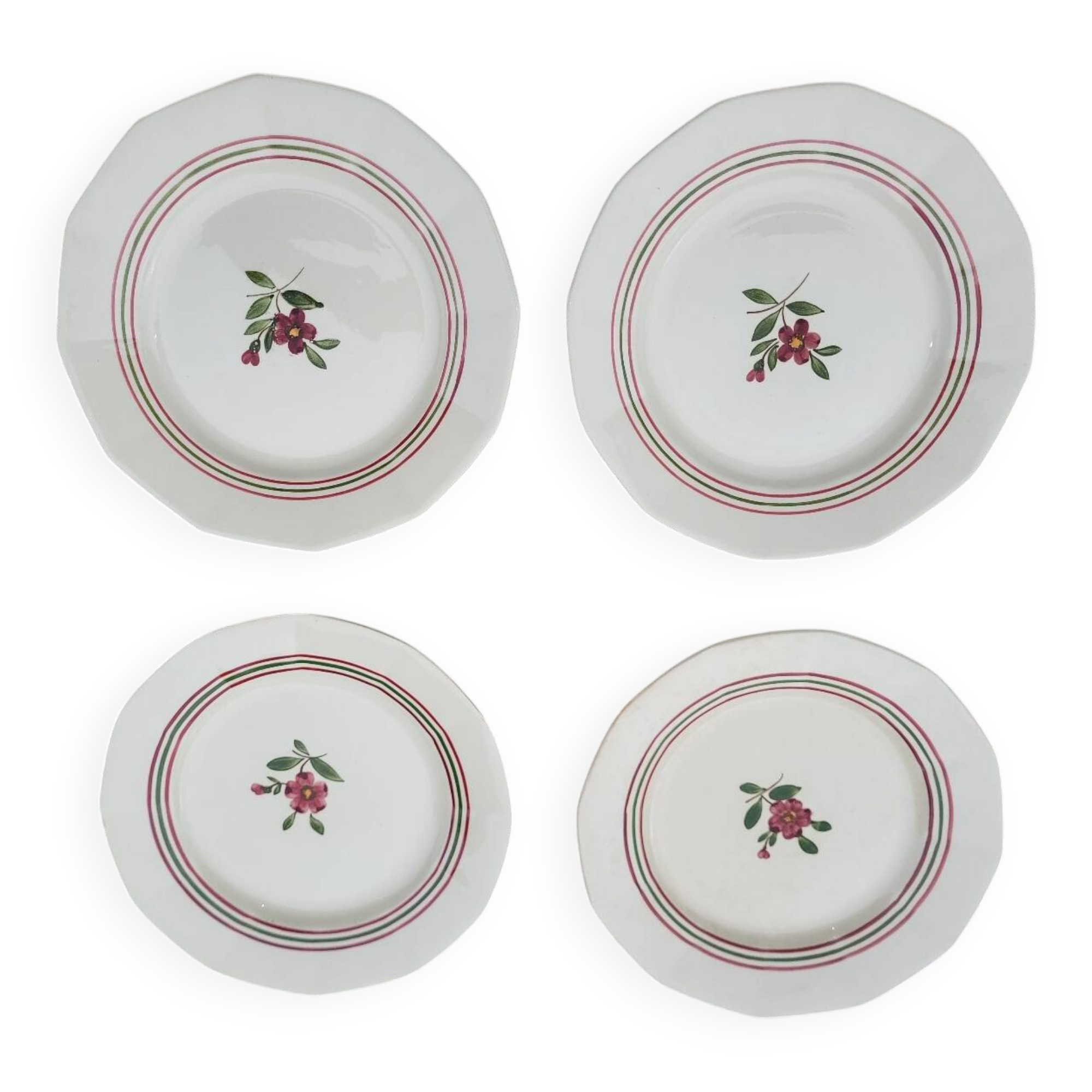 4 assiettes plates Sarreguemines Armelle