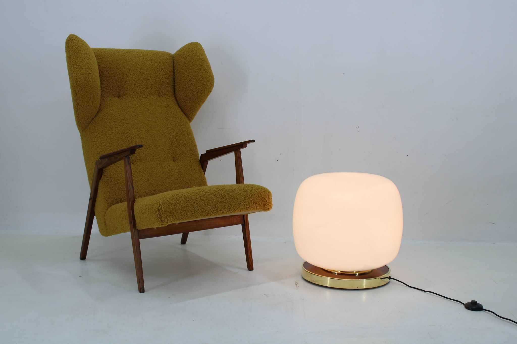 Huge Blown Glass Floor Lamp, Czechoslovakia, 1950s