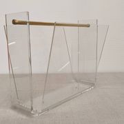 Acrylic magazine rack by David Lange, France circa 1970.