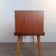 Bench Norwegian Phone Teak and blue fabric, Vintage Scandinavian 1970s